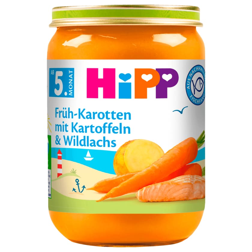 Hipp Bio Früh-Karotten mit Kartoffeln & Lachs 190g